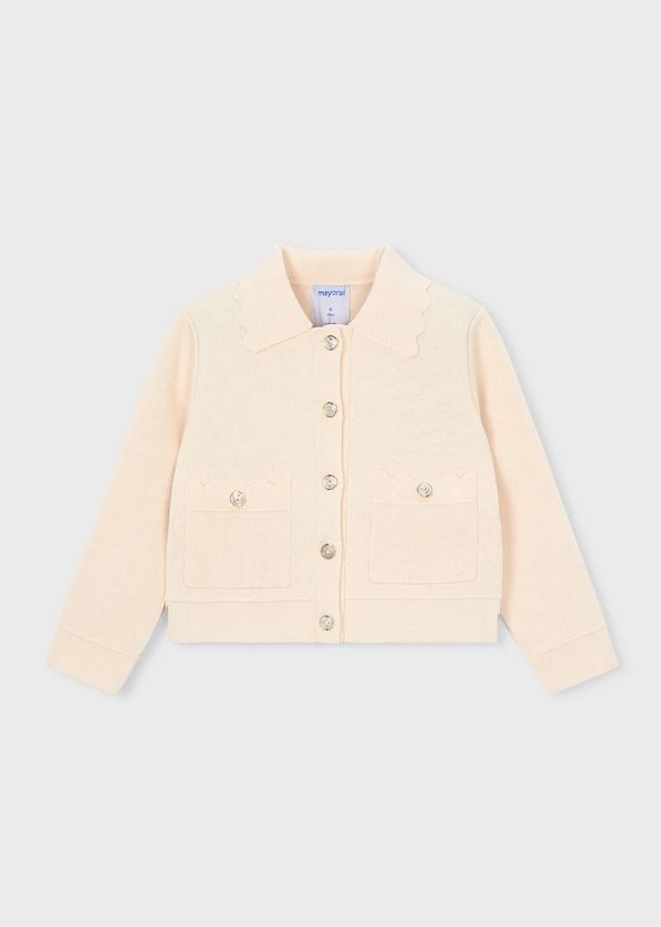Mayoral 3450 Girl's Long Sleeve Basic Button Knit Cardigan