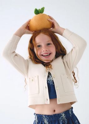 Mayoral 3450 Girl's LS Basic Button Knit Cardigan/