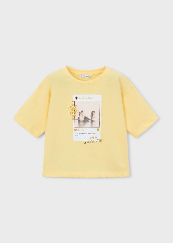 Mayoral 3016 Girl's Short Sleeve Aesthetic Style T-Shirt