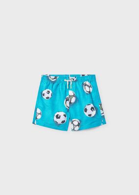 Mayoral 6692 Boy's Soccer Print Swim Shorts/TURQUESA