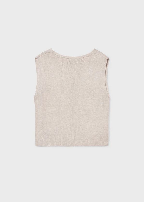 Mayoral 6020 Knit Sleeveless Top Gold Buttons