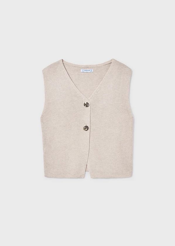 Mayoral 6020 Knit Sleeveless Top Gold Buttons