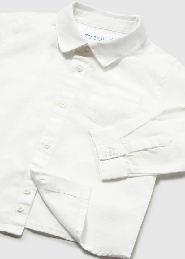 Mayoral 1118 Baby Boy's Long Sleeve Linen Shirt