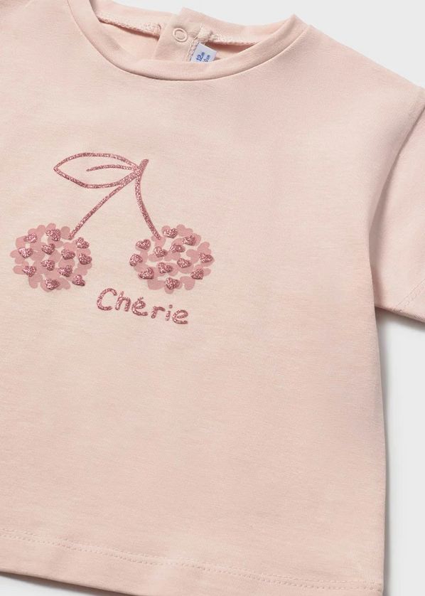Mayoral 105/1202 Baby Girl’s Cherry T-Shirt & Fringe Shorts Set 2PC – Peonia