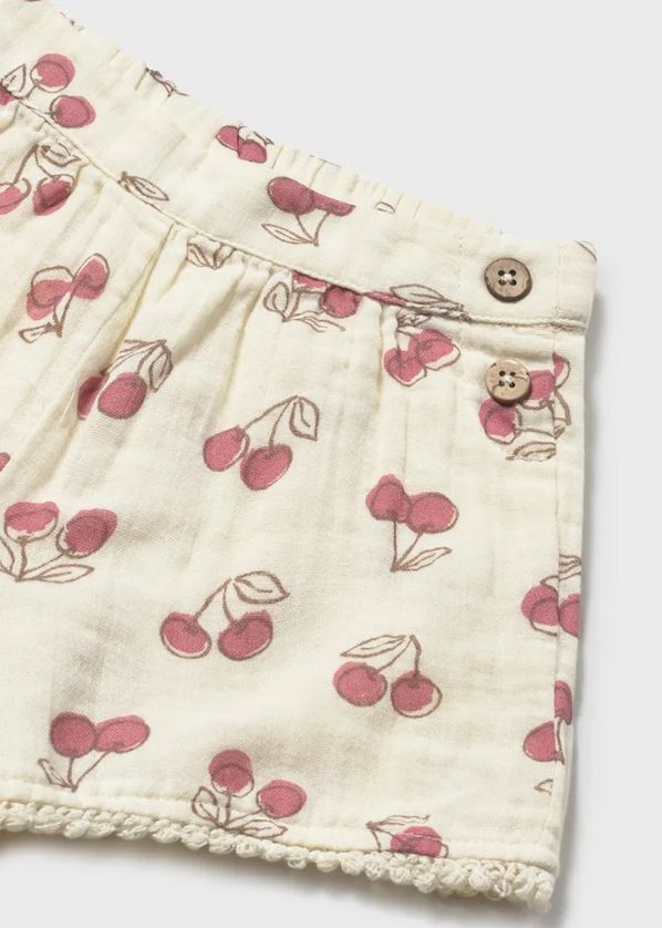Mayoral 105/1202 Baby Girl’s Cherry T-Shirt & Fringe Shorts Set 2PC – Peonia