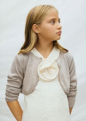 Mayoral 332 Girls L/s Knit Bolero One Button/