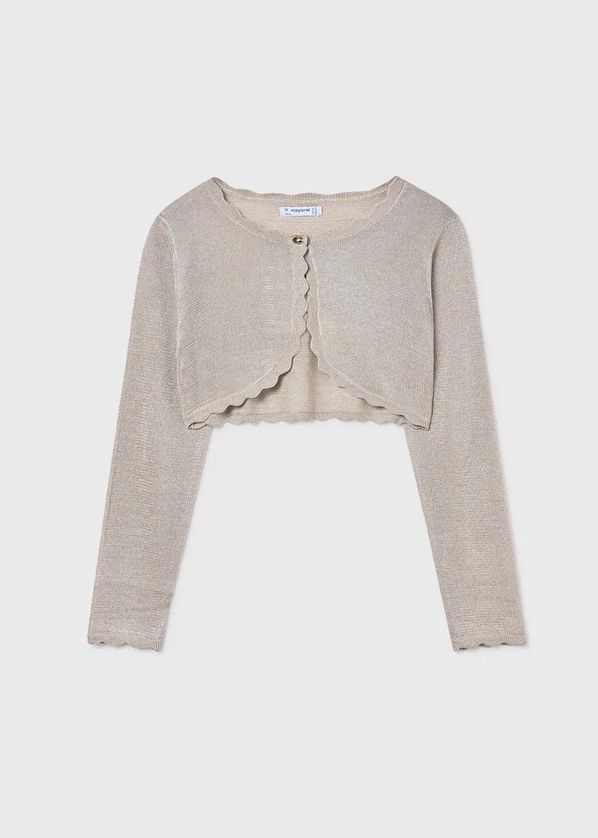 Mayoral 332 Girls L/s Knit Bolero One Button