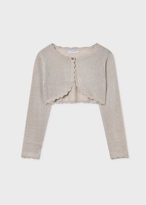 Mayoral 332 Girls L/s Knit Bolero One Button/