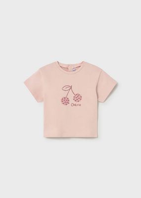Mayoral 105/1202 Baby Girl’s Cherry T-Shirt & Fringe Shorts Set 2PC/PEONIA