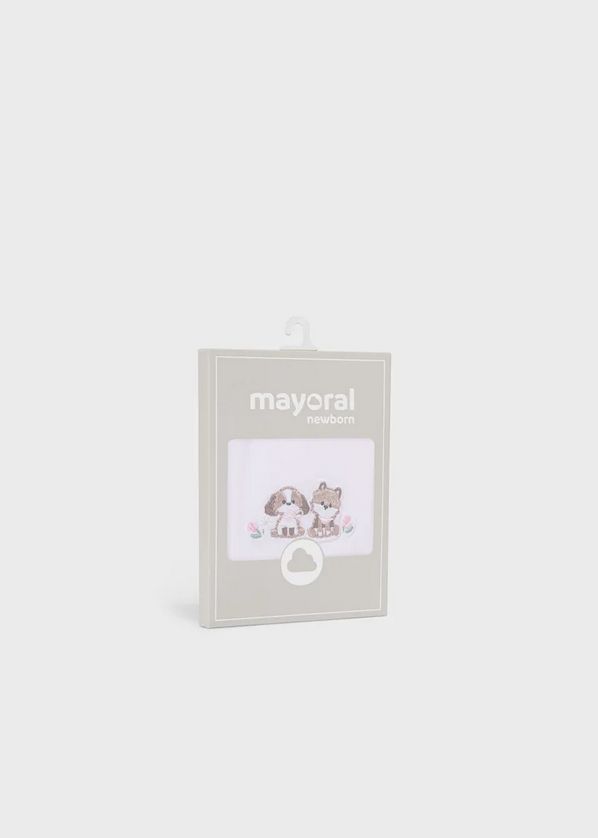 Mayoral 9077 Baby Girl Bib Flower Details /3M