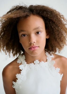 Mayoral 6015 Girl's Youth Floral Lace Trim Tank Top/ BLACK