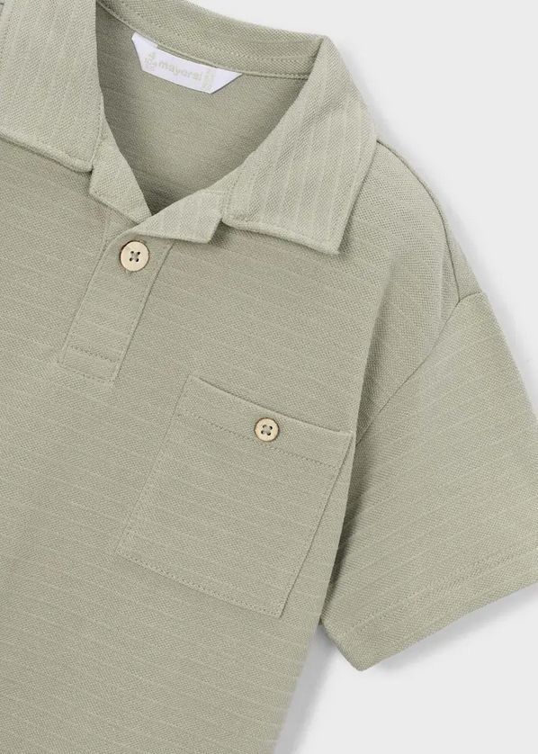 Mayoral 3105 Subtle Stripe Polo w/ Pocket
