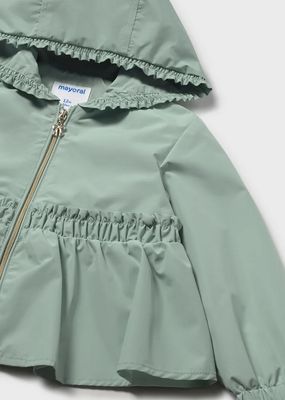 Mayoral 1492 Ruffle Hooded Windbreaker Jacket/