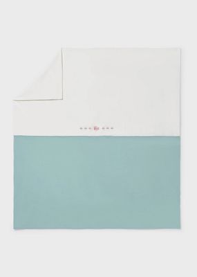Mayoral 9047 Baby Girls Blanket Little Flowers – White-Aqua-Pink