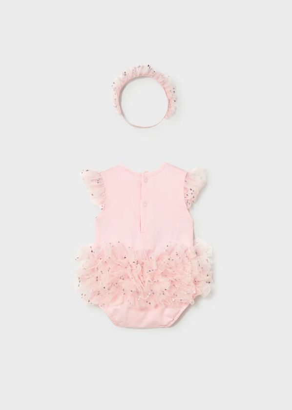 Mayoral 1729 Baby Girl Tutu Bear Bodysuit & Headband