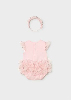 Mayoral 1729 Baby Girl Tutu Bear Bodysuit & Headband/