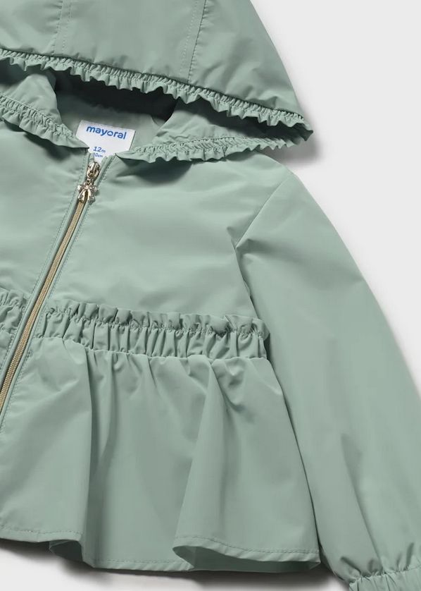 Mayoral 1492 Baby Girl Ruffle Hooded Windbreaker Jacket