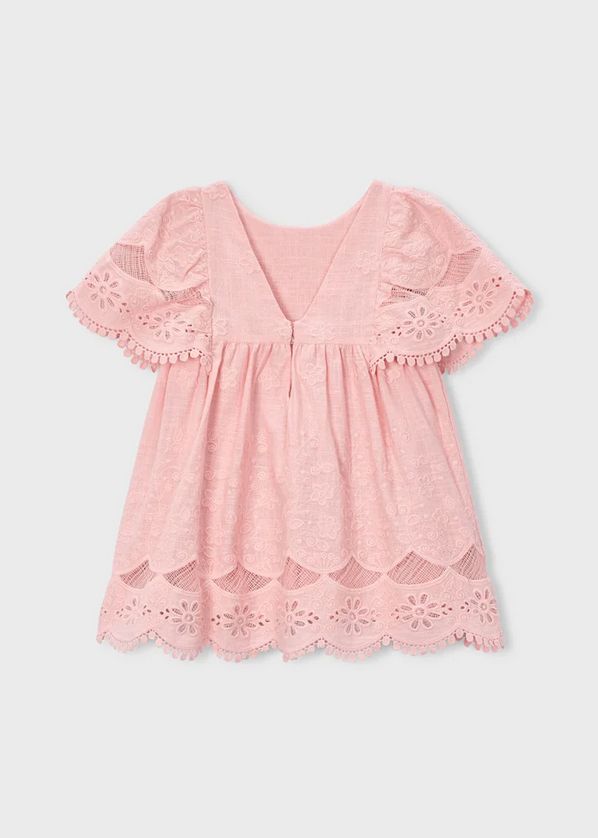 Mayoral 3923 Crochet Embroidery Ruffle Sleeve Dress
