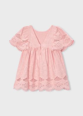 Mayoral 3923 Crochet Embroidery Ruffle Sleeve Dress/