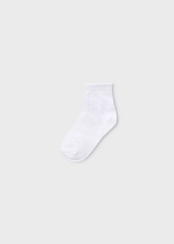 Mayoral 10185 Girls Youth Floral Detail Knit Socks
