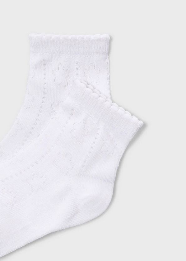 Mayoral 10185 Girls Youth Floral Detail Knit Socks