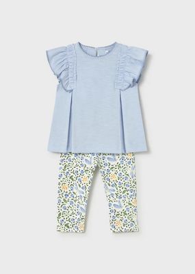 Mayoral 1748 Baby Girl's SLV Ruffle Flare Top & Legging Set/
