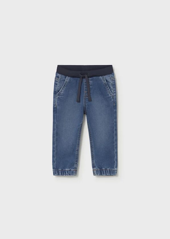 Mayoral 1017/1520 Baby Boy's Long Sleeve T-Shirt & Denim Jogger Pants w/Drawstrings Set