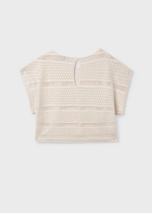 Mayoral 6022 Girl's SLV Crochet Look Top