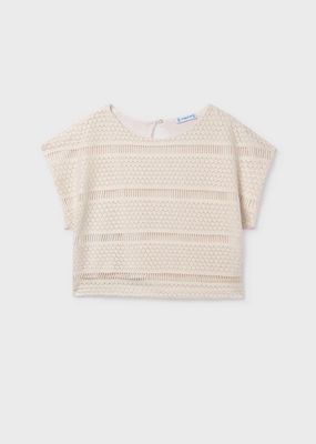 Mayoral 6022 Girl's SLV Crochet Look Top/