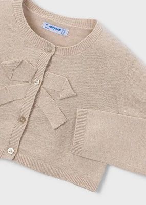 Mayoral 321 LS Basic Knit Cardigan w/ Large Bow/