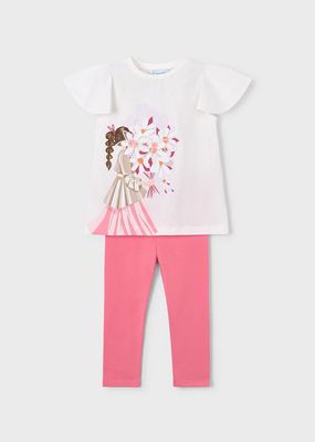 Mayoral 3724 Girl's SS T-Shirt & Legging Set/