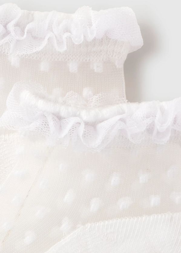 Mayoral 9056 Baby Girl's Dressy Polka Dot Mesh Socks