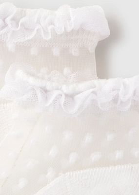 Mayoral 9056 Baby Girl's Dressy Polka Dot Mesh Socks/