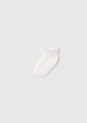 Mayoral 9056 Baby Girl's Dressy Polka Dot Mesh Socks/