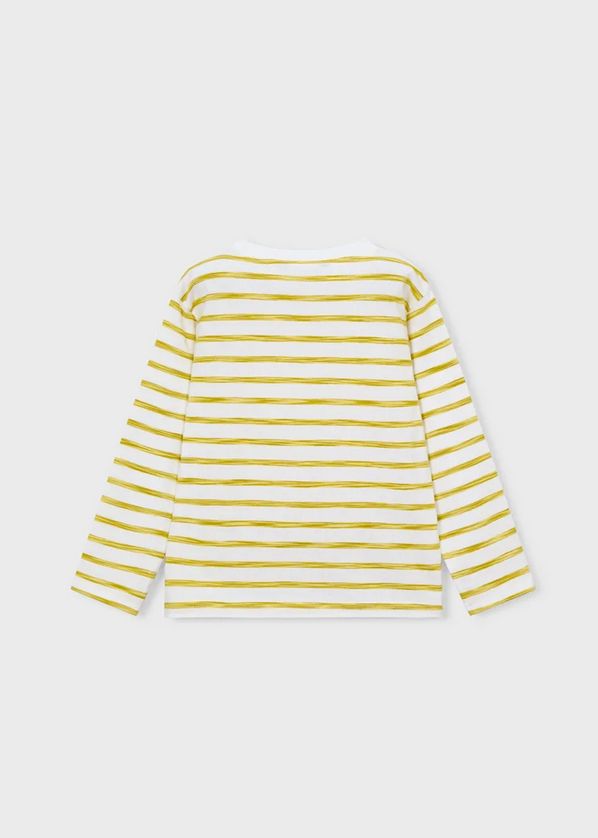 Mayoral 3083 Boy's Youth Long Sleeve Embroidered Boat & Stripe T-Shirt – Oliva