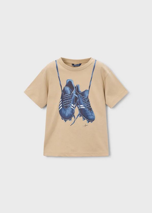 Mayoral 3075 Boy’s Youth Short Sleeve Soccer Cleat Print T-Shirt – Nuez