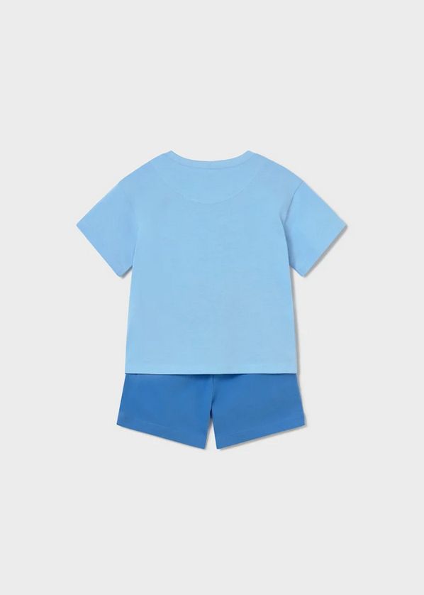 Mayoral 1670 Boy’s Junior Short Sleeve Giraffe & Hippo Print T-Shirt & Shorts Set 2PC – Atolon