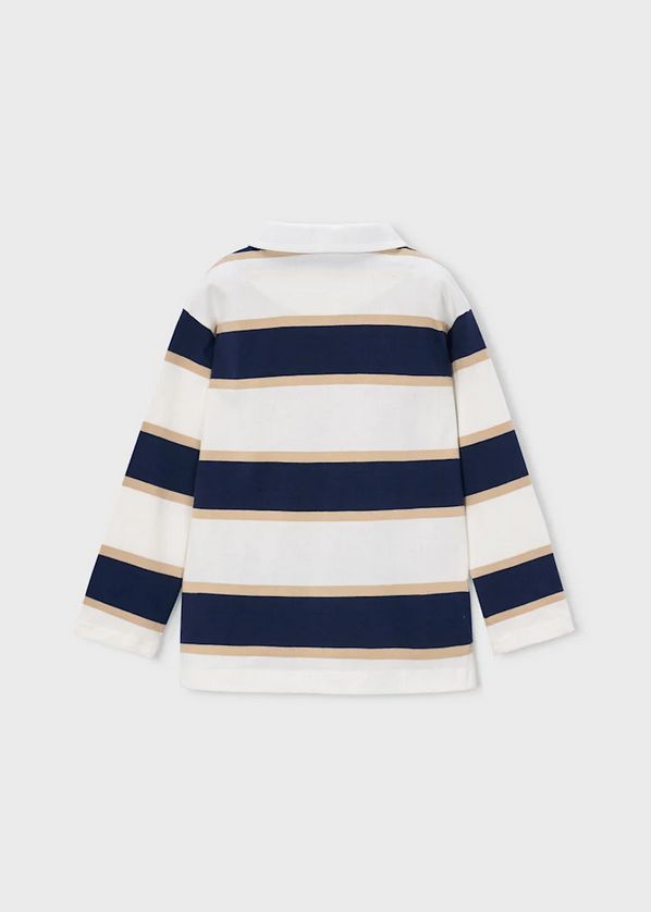 Mayoral 3111 Boy'S Junior Long Sleeve Stripe Polo