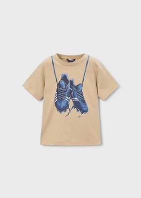 Mayoral 3075 Boy’s Junior SS Soccer Cleats Print T-Shirt/NUEZ
