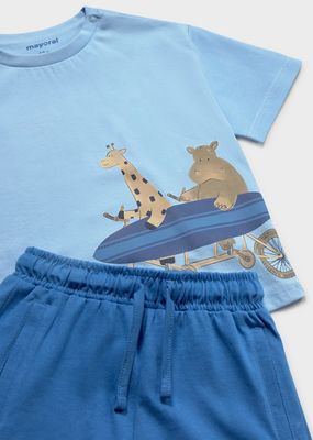 Mayoral 1670 Baby Boy’s SS Giraffe & Hippo Print T-Shirt & Shorts Set 2PC/ATOLON