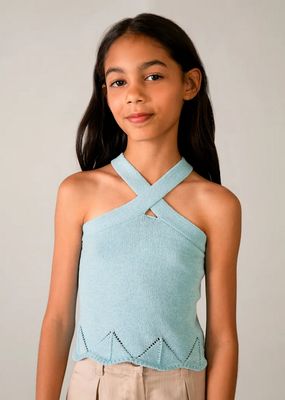  Mayoral 6024 Girl's Youth Knit Halter Top/AGUA