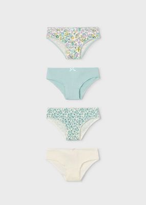 Mayoral 10174 Girl’s Youth Solid & Pattern Underwear Set 4PC/