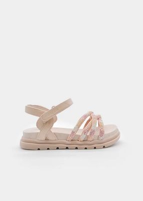 Mayoral 45.738 Girl's Rhinestone Detail Open Toe Sandals/
