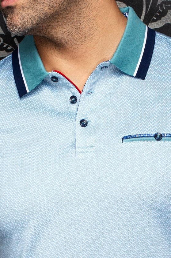 Au Noir MOJAVE Men's Short Sleeve Pattern Dress Polo