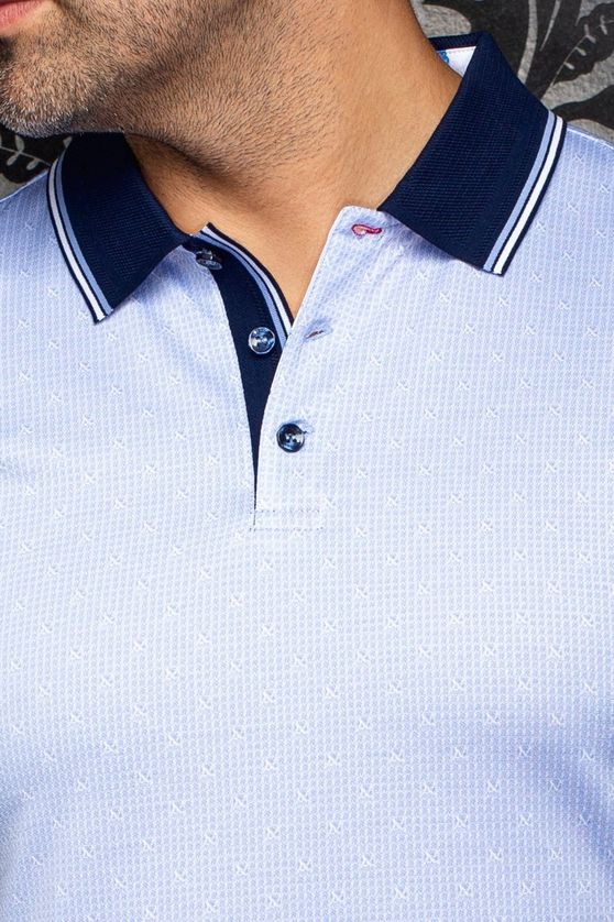 Au Noir PUNTAGORDA Men's Short Sleeve Pattern Dress Polo