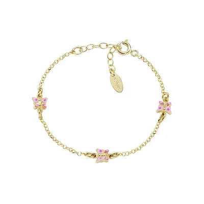 Amen BRJ3FAGRO3 Kid's Gold Plated Butterfly Bracelet