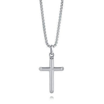 Italgem SC182-SI Men's S.Steel Polished Cross Necklace