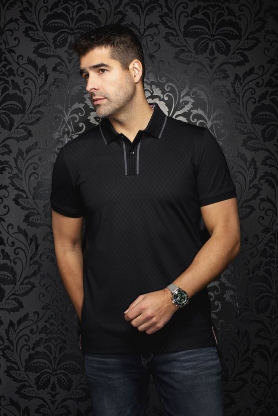 Au Noir KAAN Men’s Diamond Print Polo