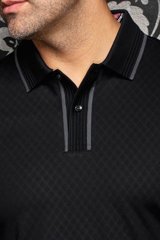 Au Noir KAAN Men’s Diamond Print Polo