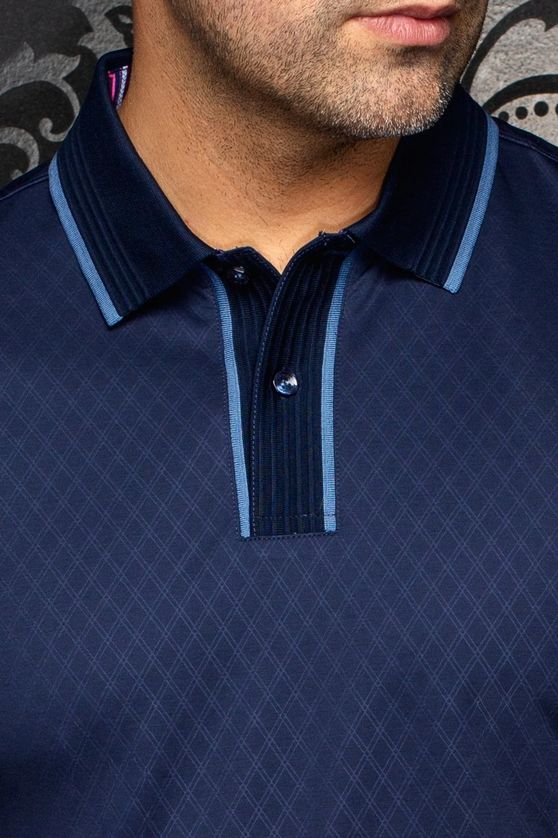 Au Noir KAAN Men’s Diamond Print Polo